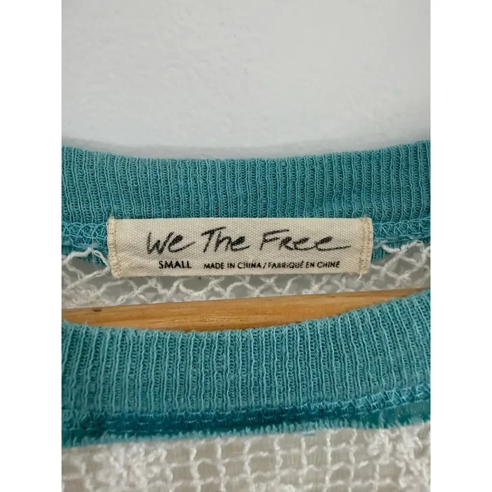 Free People We The Free Electric Night Top Linen Lace Balloon Sleeve Boho Size S